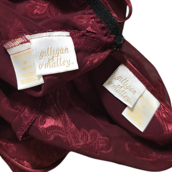 Vintage 90s sheer floral deep red lingerie pajama set size medium - Picture 7 of 11